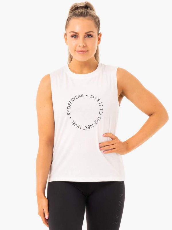 Ladies Baller Tank - White - Catinker Activewear